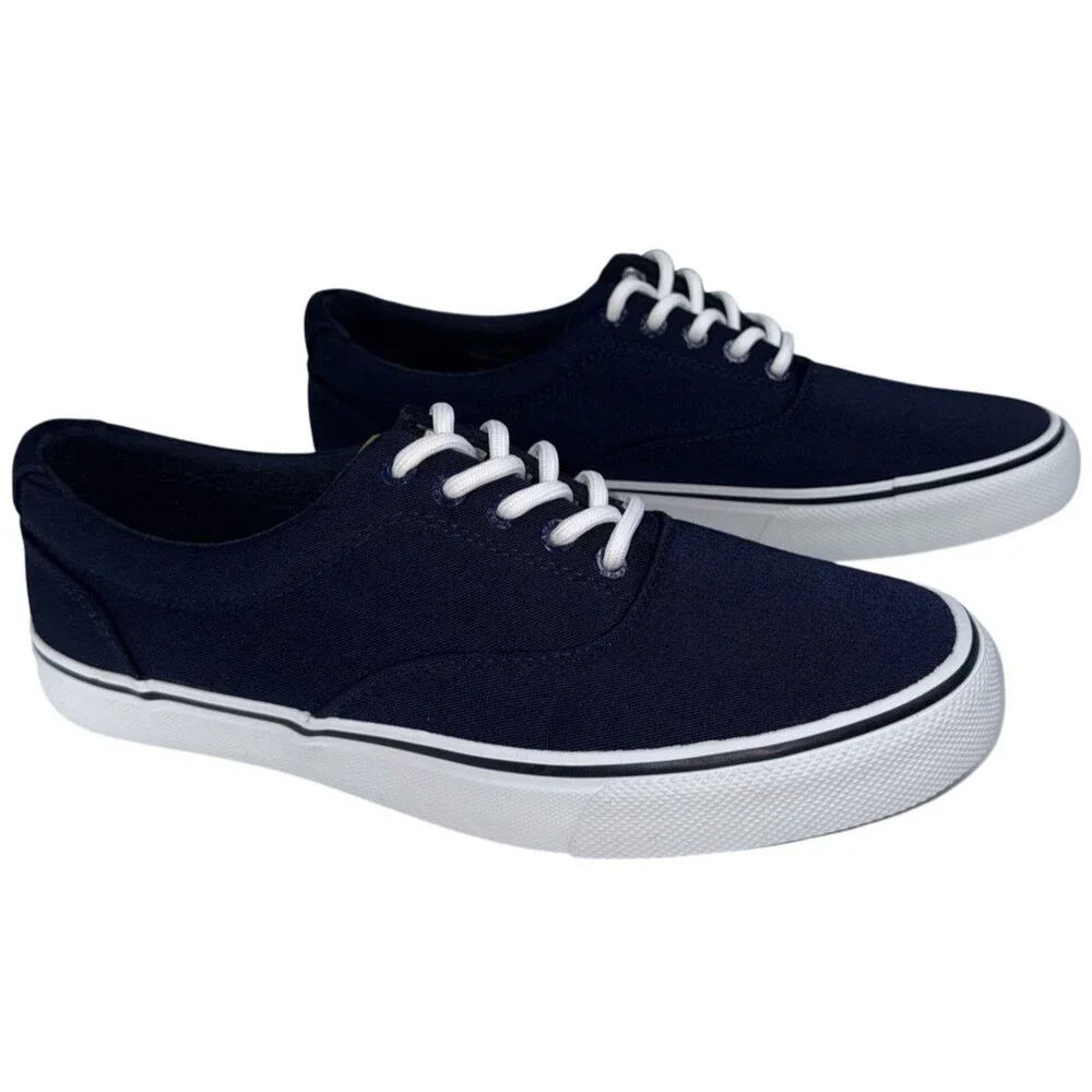 Izod Rangley Mens Size 11 Navy Blue Canvas Lace Up Tennis Shoes Sneakers
